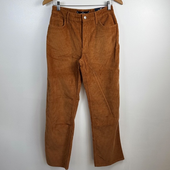 NWT Hollister High-Rise Dad Pants Corduroy Size 26 Length 29" Copper Brown - Picture 2 of 14